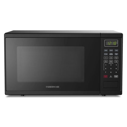 Farberware Countertop Microwave Ov 1100 Watts, 2.2 cu ft - Smart Sensor With LED Lighting and Child Lock - Perfect for Apartments and Dorms - Easy Clean Black Interior, Stainless Steel