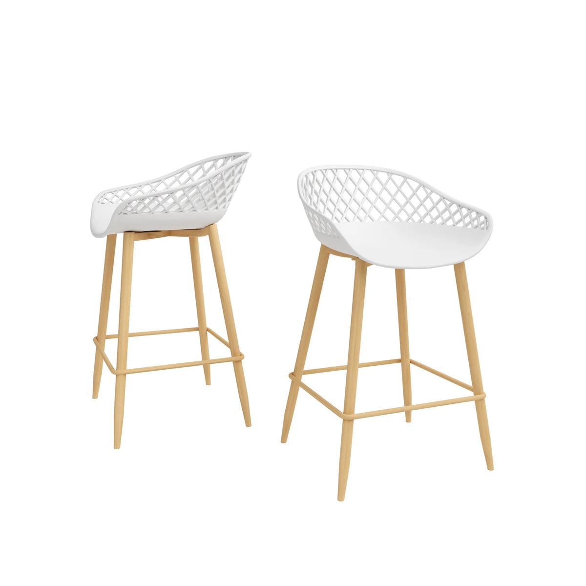 Kurv Indoor and Outdoor Counter Stool - Aloe Green - Set of 2