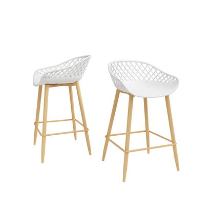 Kurv Indoor and Outdoor Counter Stool - Aloe Green - Set of 2
