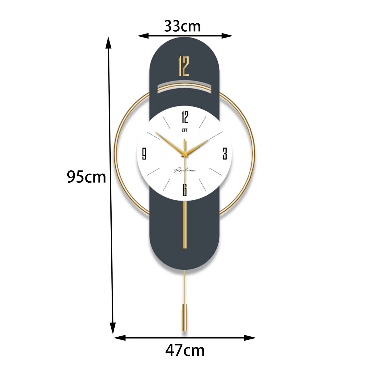 Wall Clock, Wall Clocks for Living Room, Modern Decorative Pendulum Wall Clock, Without Tick Noises, Modern Minimalist Pendulum Clock for Bedroom Office Kitchen
