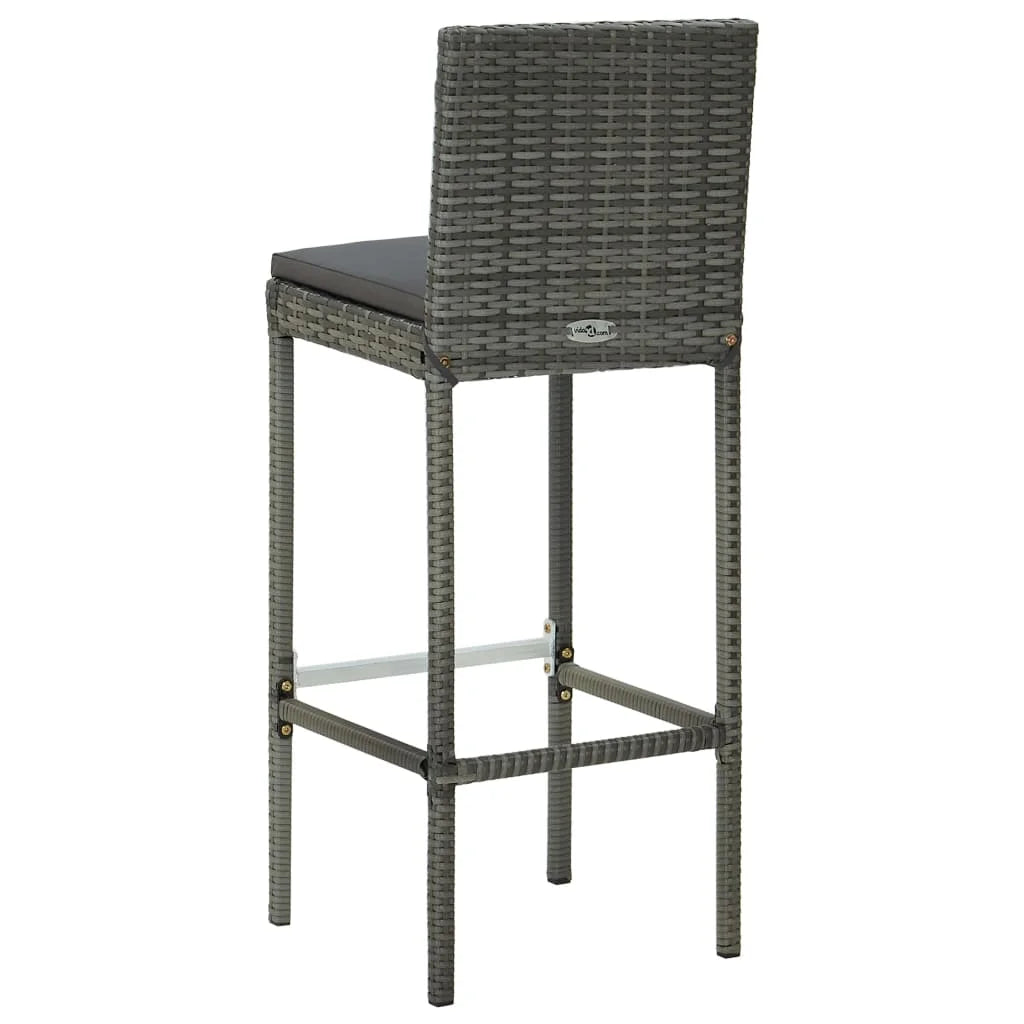 vidaXL Patio Bar Set Outdoor Bistro Set Bar Stool Bistro Table Poly Rattan