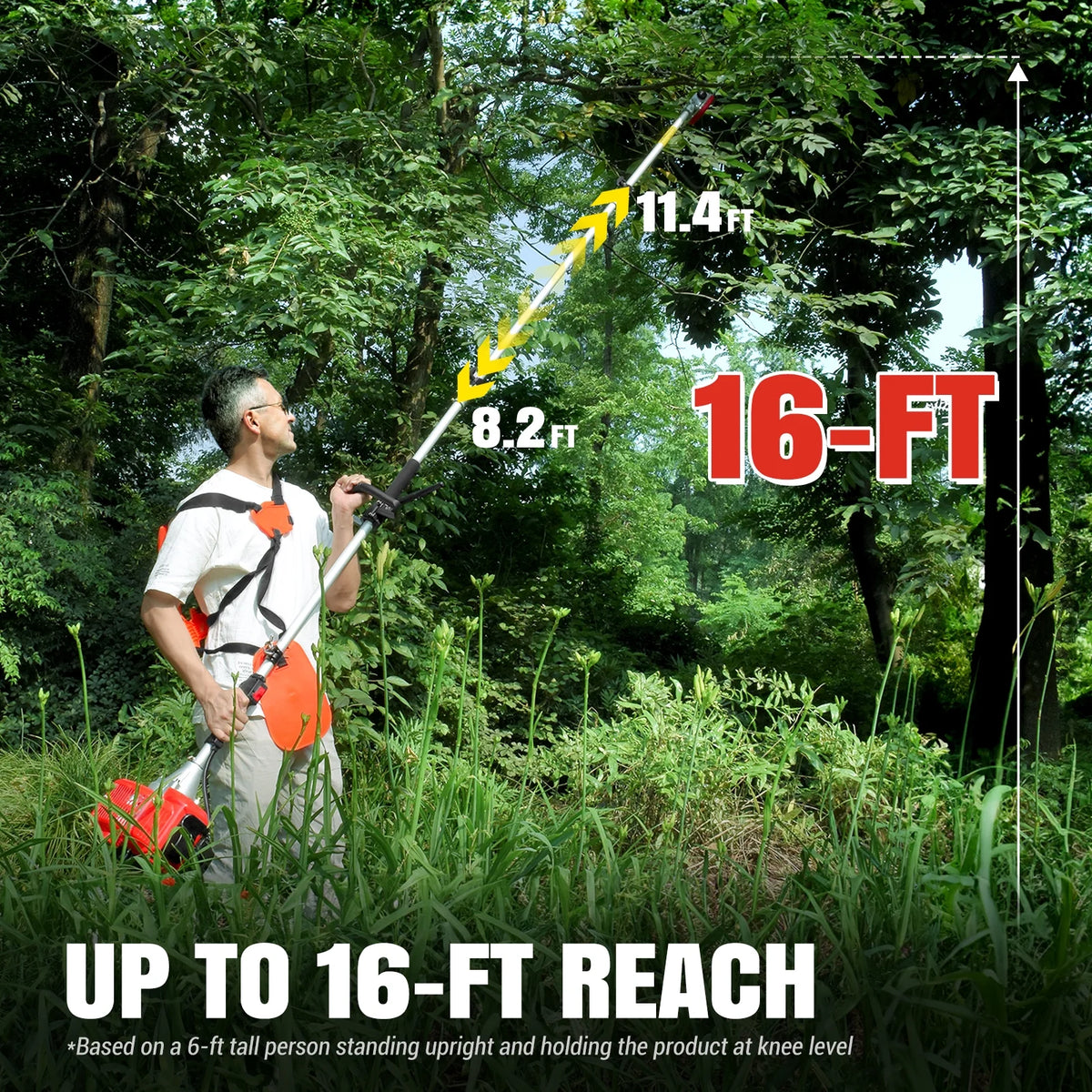 Maxtra Scooters 16ft 2 Cycle Gas Powered Extendable Pole Saws, Anti-Vibration System