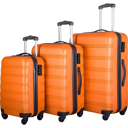 Tcbosik Luggage Sets, 3 Piece Set Hardside Suitcases with Spinner Wheels, 20/24/28 Travel Luggage Lightweight, Dark Blue