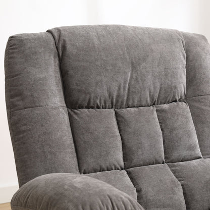 JONPONY Massage Swivel Rocker Recliner Chair with Vibration Massage and Heat Ergonomic Lounge Chair for Living Room with Rocking Function and Side Pocket, 2 Cup Holders, USB Charge Port,Grey