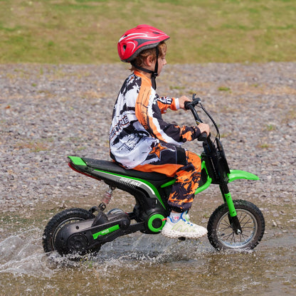 SaveJoy Electric Dirt Bike, 24V E-Dirt Bike Motorcycle for Kids, Kids Dirt Bike with Brake, Music, Horn, Outdoor Toys for Todders Kids, Red