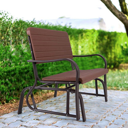Costway Outdoor Patio Swing Porch Rocker Glider Bench Loveseat Garden Seat Steel