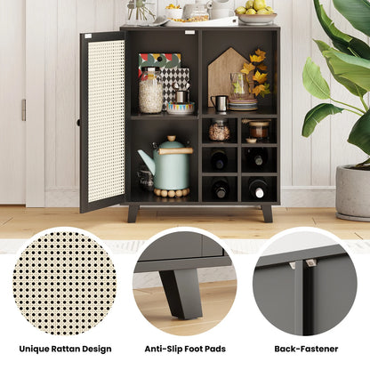STARY Sideboard Buffet Cabinet, Accent Cabinet with Drawers and Adjustable Shelf for Kitchen, Living Room, Entryway, Nature