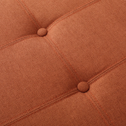 GDF Studio Valeno Mid Century Modern Fabric Tufted Storage Ottoman Bench, Light Gray and Light Brown