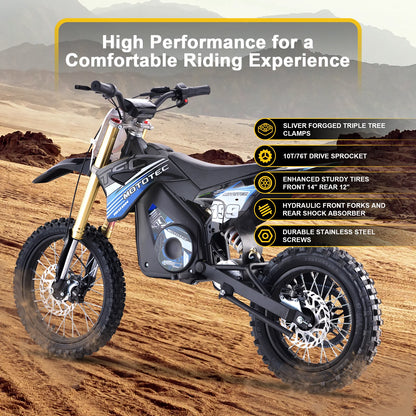 MotoTec 48v Pro Electric Dirt Bike 1800w Lithium Green