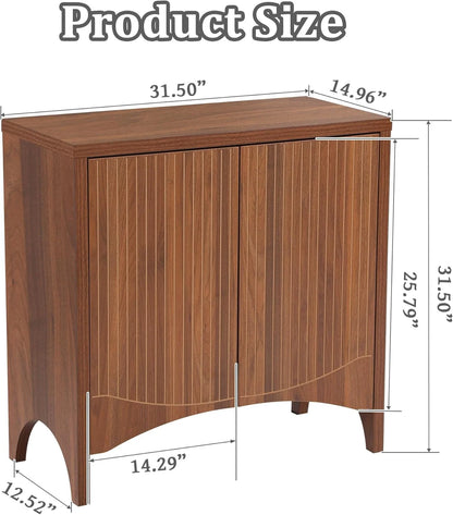 LEFHDA 2PCS Buffet Cabinet, Sideboard Cabinet with Storage, Accent Storage Cabinet with Carved Arc Door Design for Kitchen Dining Room, 2 Doors Buffet Cabinet with Adjustable Shelves