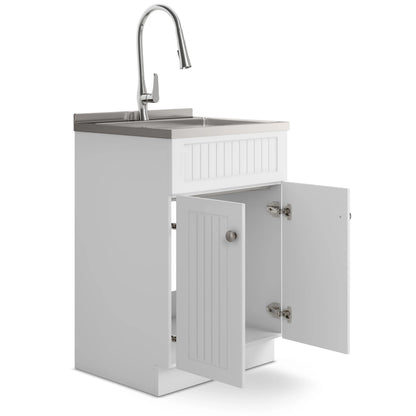 Simpli Home Beckham All-in-One 24-inch Utility Sink & Cabinet