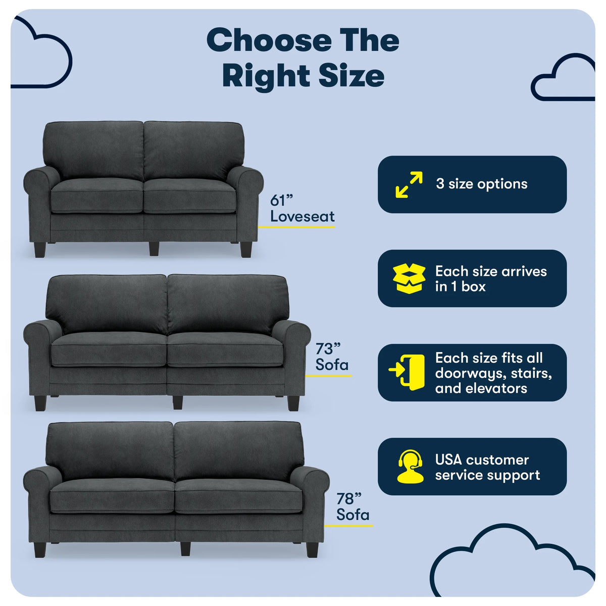 Serta Copenhagen 78" Rolled Arm Sofa with Removable Covers Dark Brown
