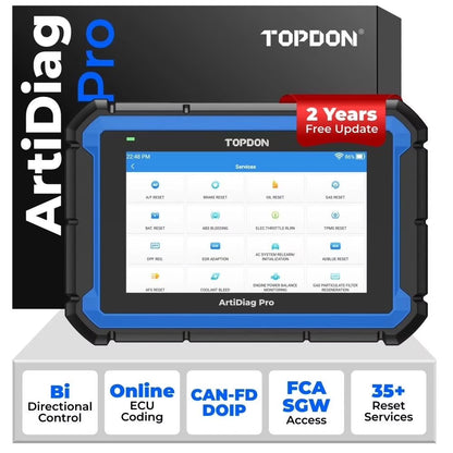 TOPDON ArtiDiag Pro Car Diagnostic Scan Tool, Online-Coding & OE-Level Full Systems Diagnosis, 31+Maintenance OBD2 Scanner 2-Year Free Update