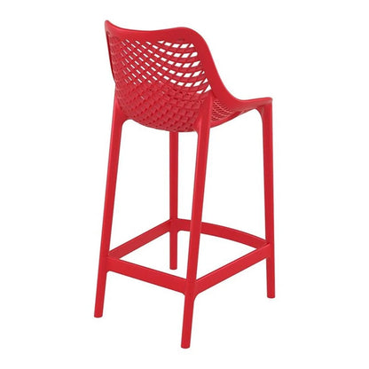 Home Square Polypropylene Patio Bar Stool in Taupe - Set of 2