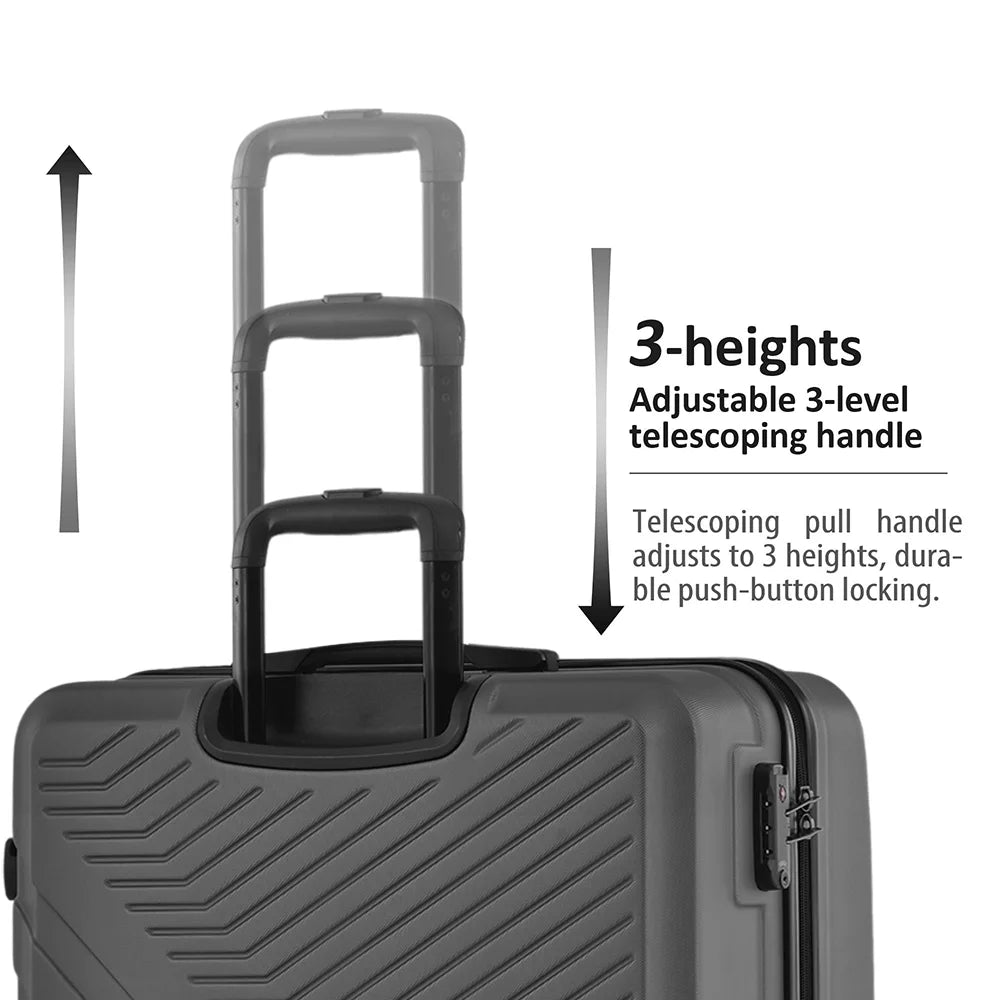 3 Piece Navy Luggage Travel Set, 20" 24" 28" Carry on Luggage with Spinner Wheels, Lightweight Hard Case Luggage Travel Suitcase Christmas Gifts for Business Trip Holiday Travel Cruise