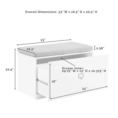 Crosley Furniture Harper 4Pc Entryway Set White - Bench, Shelf, & 2 Hall Trees