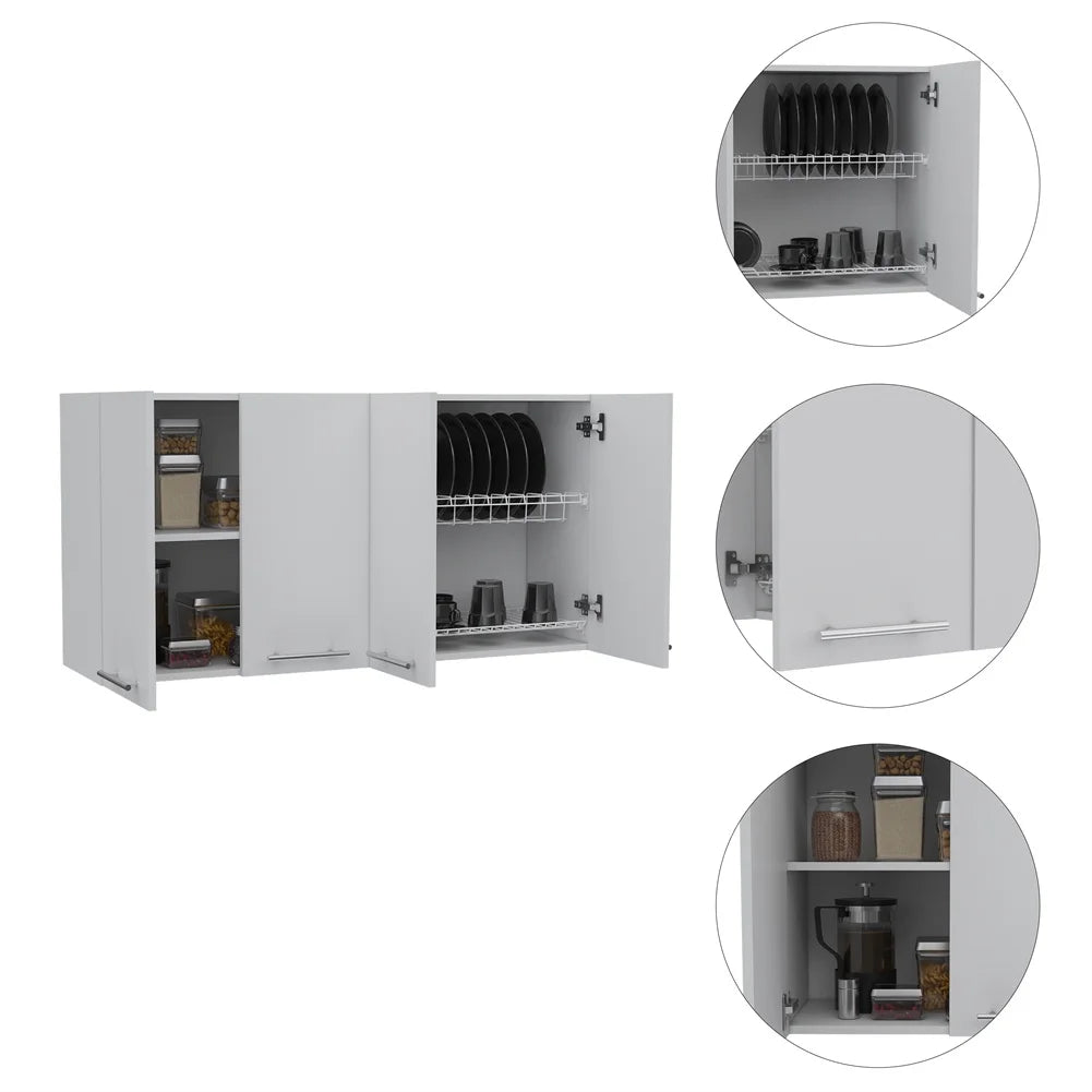 Cfowner 3 Door Wall Mounted Storage Cabinet, 47.20" W x 23.6" H x 13.10" D, White