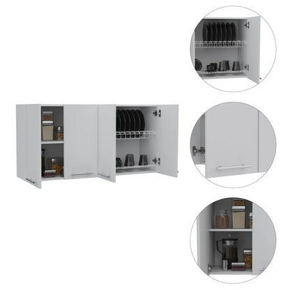 Cfowner 3 Door Wall Mounted Storage Cabinet, 47.20" W x 23.6" H x 13.10" D, White