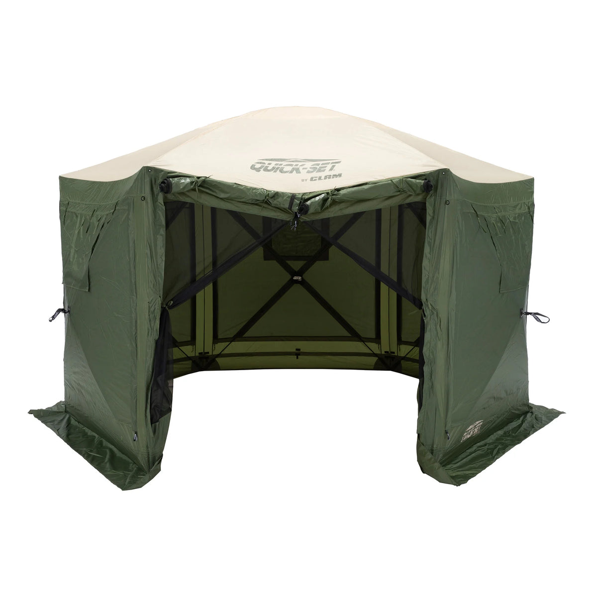 CLAM Quick-Set Pavilion 12.5 x 12.5' Portable Outdoor Canopy Shelter, Green