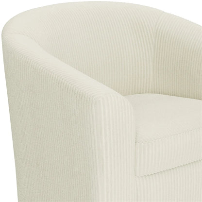 Renwick Faux Leather Barrel Accent Chair for Living Room, Set of 2, Black