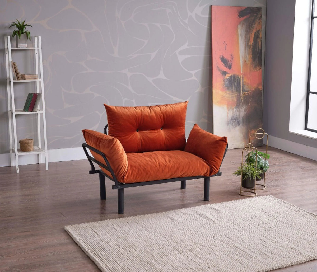 JINS&VICO Futon Love Seats with Adjustable Backrest, 2 Seat Convertible Sofa for Living Room, Small Space, Offices, Dorm, Studio,Sofa Chair(Pink)