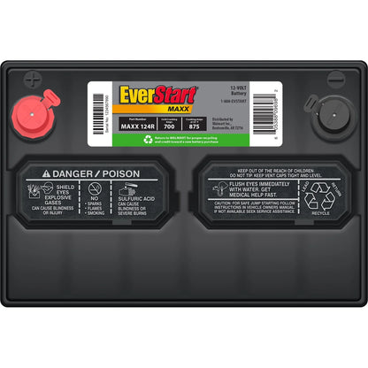 EverStart Maxx Lead Acid Automotive Battery, Group Size 124R 12 Volt, 700 CCA