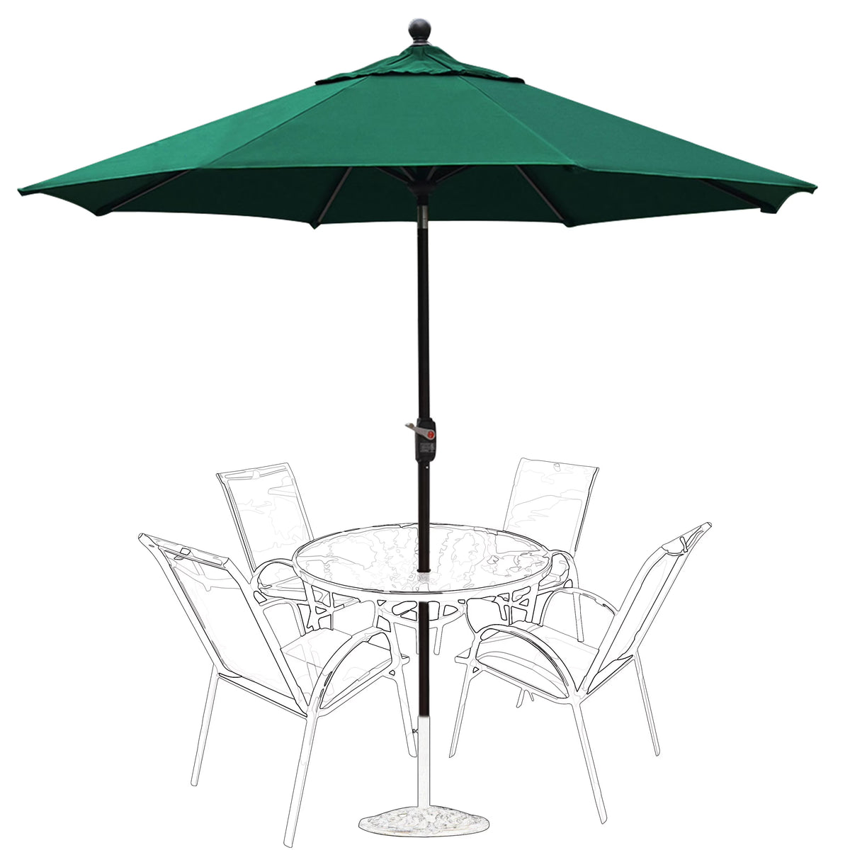 EliteShade 9Ft Market Umbrella Patio Outdoor Table Umbrella��Teal��