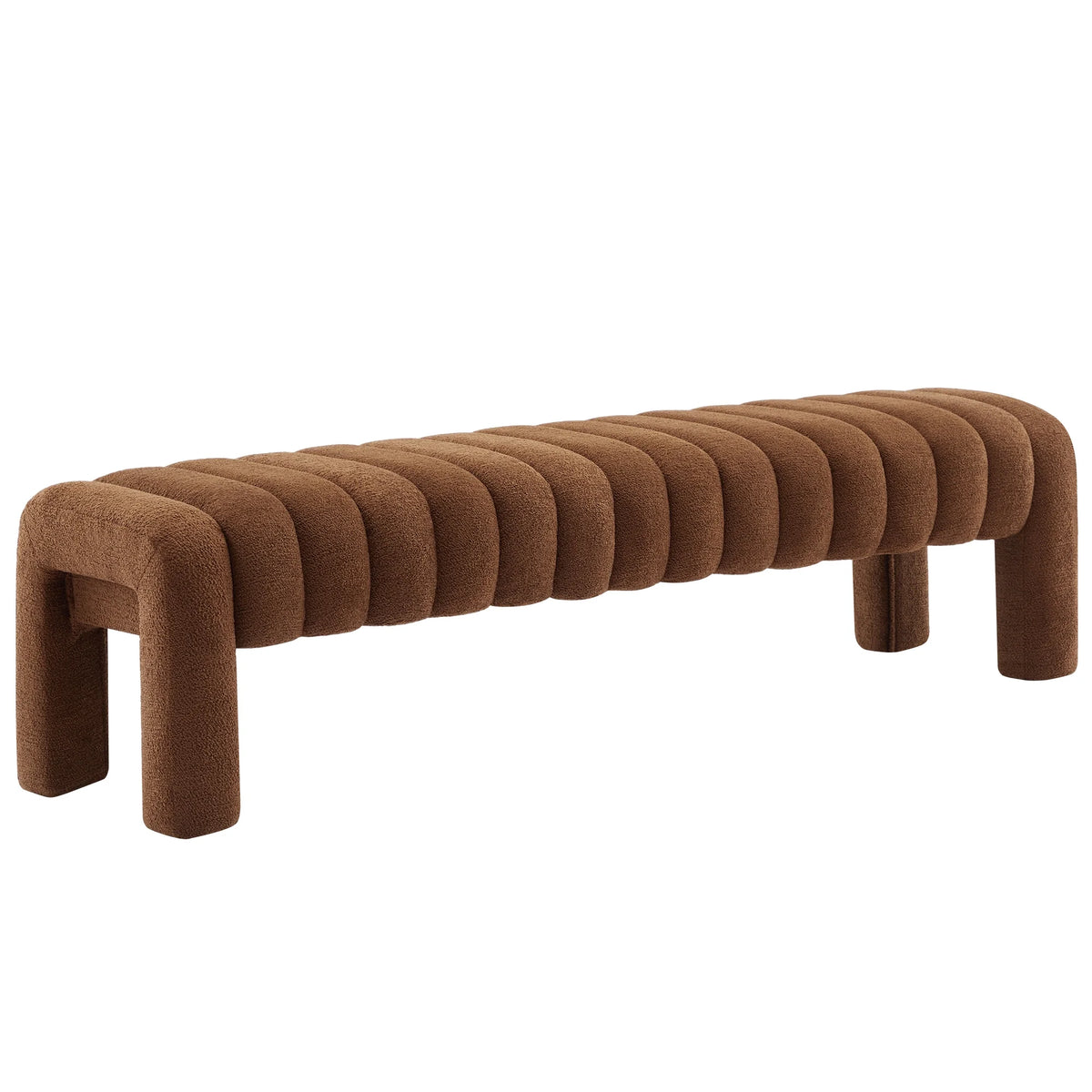 Zesthouse 63�� End of Bed Bench, Linen Tufted Upholstered Ottoman Bench with Padded Seat and Solid Wood Leg, Modern Entryway Bench for Bedroom, Living Room, Beige
