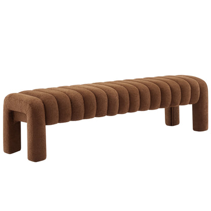 Zesthouse 63�� End of Bed Bench, Linen Tufted Upholstered Ottoman Bench with Padded Seat and Solid Wood Leg, Modern Entryway Bench for Bedroom, Living Room, Beige