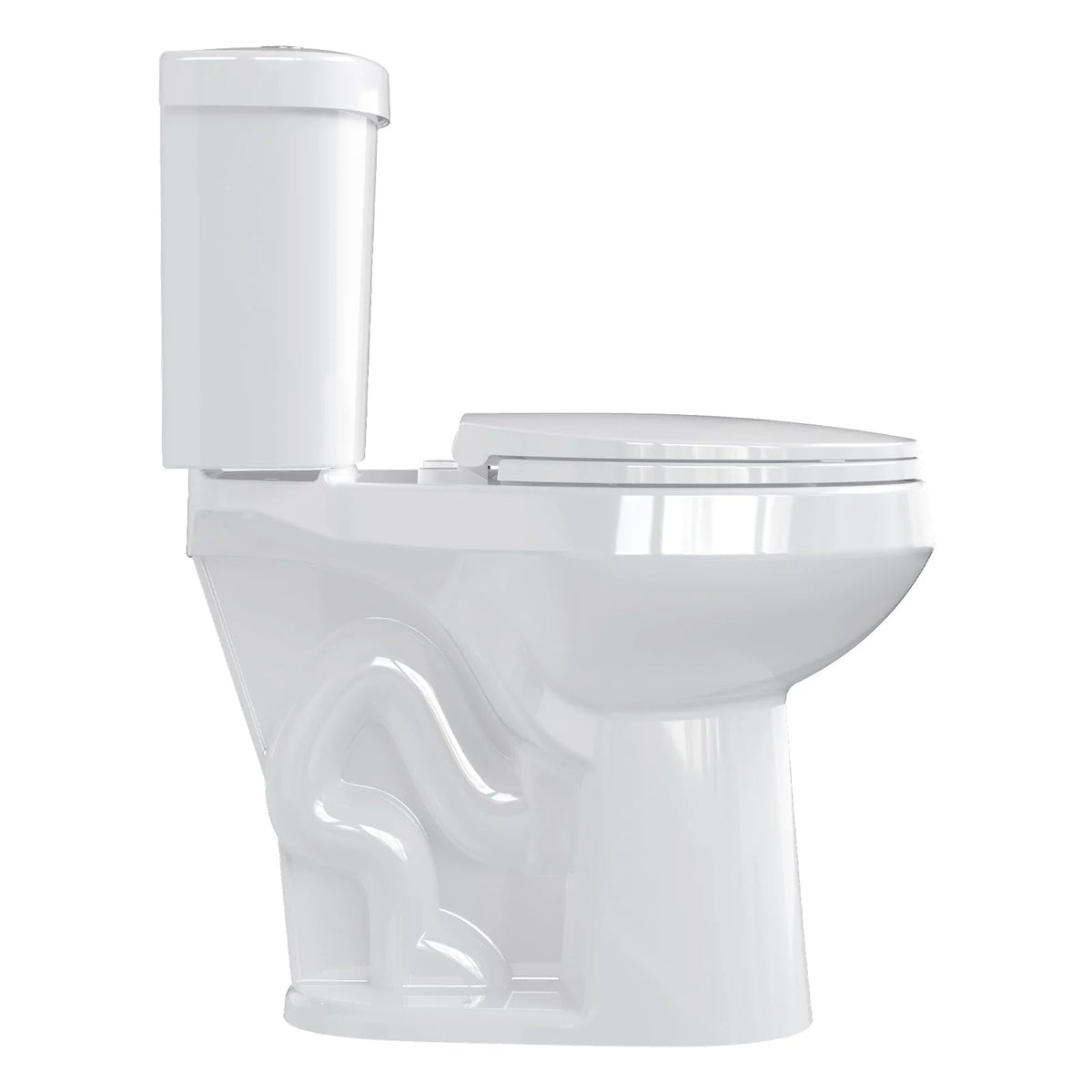 TROPOW Toilet, Two-Piece Toilet, ADA Toilet with Dual Flush, Elongated Toilets for Bathrooms with Soft Close Seat, Universal Height,White