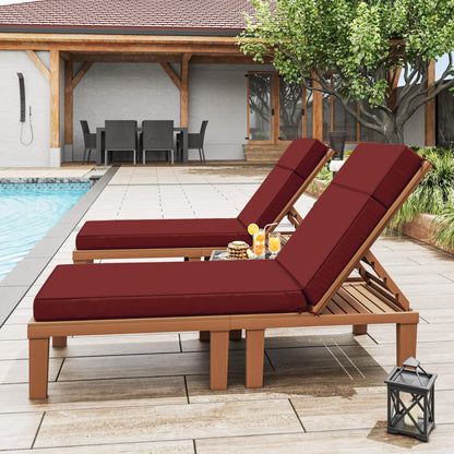 Kimunuk Outdoor Chaise Lounge Cushions set of 2, 80" x 26" x 4" Waterproof Pool Beach Recliner Replacement Cushions with Ties, Navy