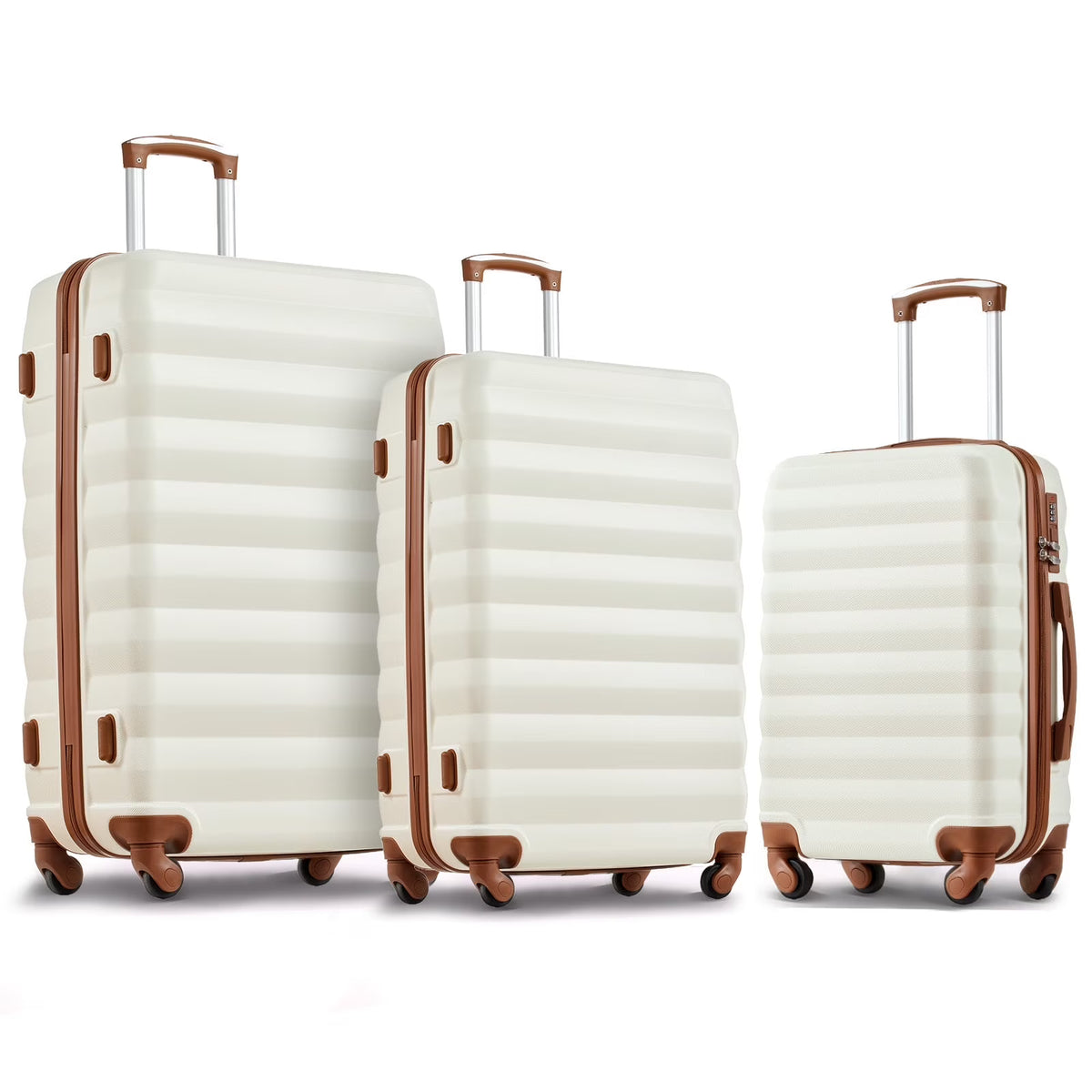 3 Piece Luggage Sets with 6 PC Organize Bags Lightweight Suitcases with Spinner Wheels, Pink