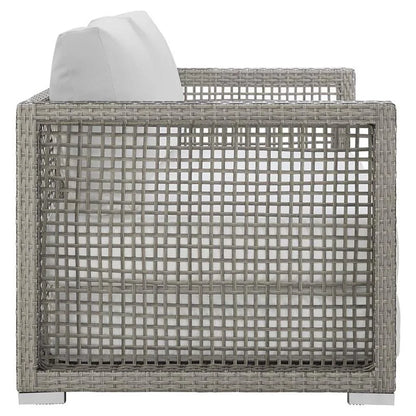Afuera Living Wicker Patio Loveseat in Gray