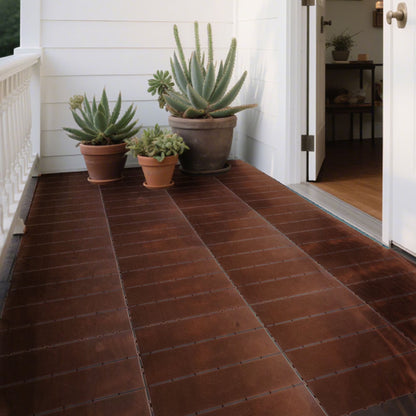 76 Pack Interlocking Deck Tiles, 11.42"x11.42", Polypropylene, Waterproof Outdoor Flooring, 3D Wood Grain Plastic, for Patio, Balcony, Backyard