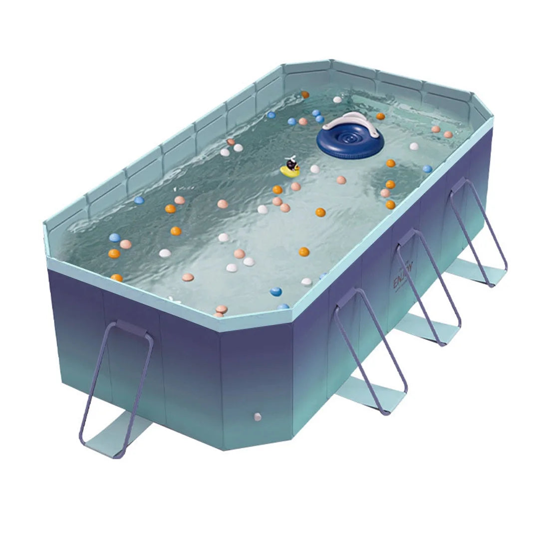 Foldable Swimming Pool, Large Non-Inflatable Outdoor Pools for Kids Adults Above Ground Pools, 116in
