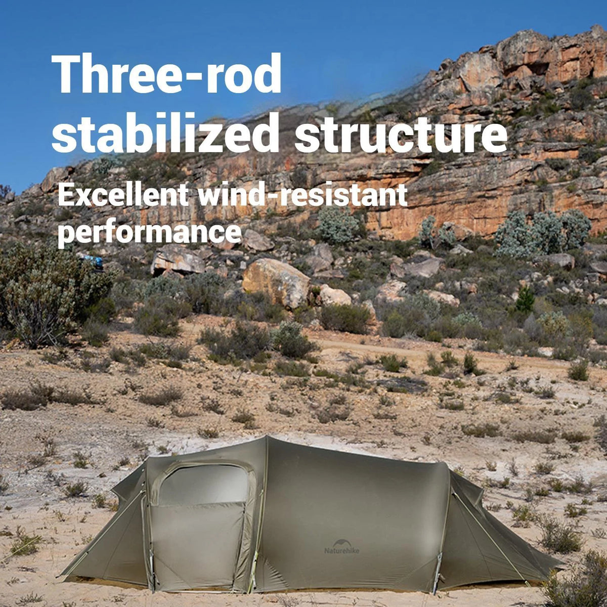 Naturehike, Ultralight Hiking Tent, Tear-resistant Tunnel Tent, Waterproof Camping Tent, Windproof Tent with Hall, 15D Lightweight Silicone-coated Nylon Fabrics,Large size for 2/3 Person.