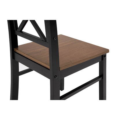 MAYEERTY Eco-Friendly Solid Wood Dining Set �?Sustainable Dining Table with Black Metal Accents for Home & Restaurant,Light Brown