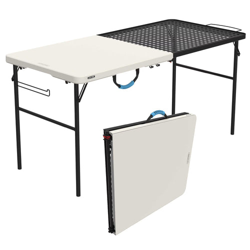Lifetime 5' Fold-in-Half Camping Folding Table, Pumice (280875)