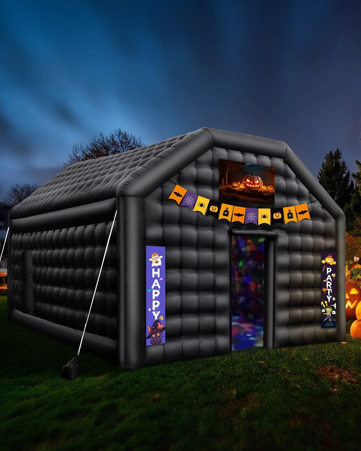 Giant Blow Up Party Tent - 19.7FT Inflatable Nightclub with LED Lights, Waterproof & Durable for Outdoor Use