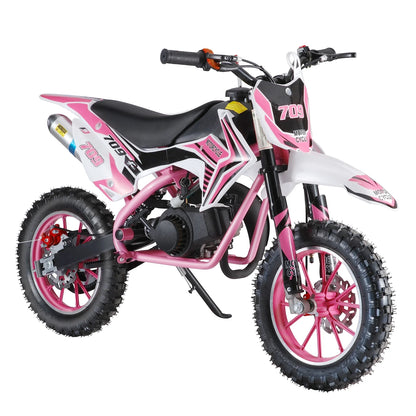SUSUchens Off Road Mini Motorcycle Kids Dirt Bike Gas Power Motocross Children Pocket Motorbike,49cc 2-Stroke (Pink)