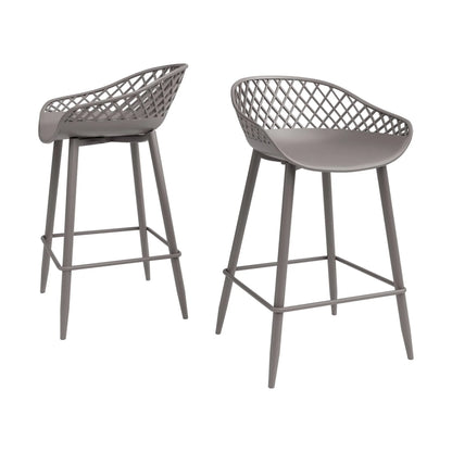 Kurv Indoor and Outdoor Counter Stool - Aloe Green - Set of 2