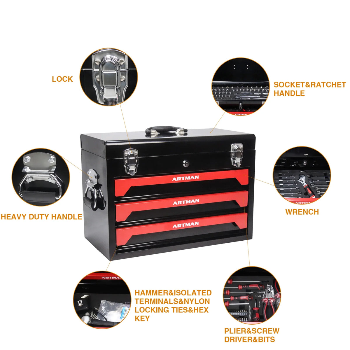 799PCS Aluminum Trolley Case Tool Set, Complete Tool Box Set with Rolling Wheels, Household Hand Tools Kit for Men, Silver