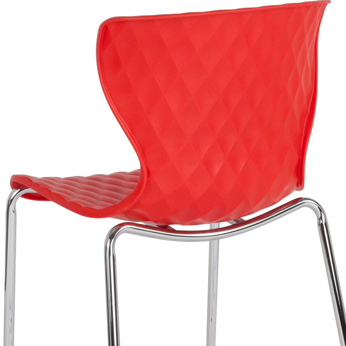 BizChair 4 Pack Contemporary Design Orange Plastic Stack Chair