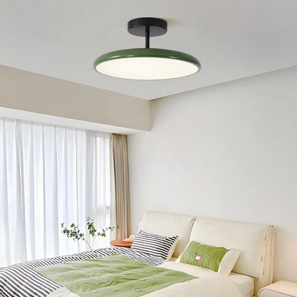 KCO Lighting Vintage Green Ceiling Light Contemporary Black Metal Flush Mount Mid Century Modern Entryway Semi Flush Mount LED Hallway Light Fixture