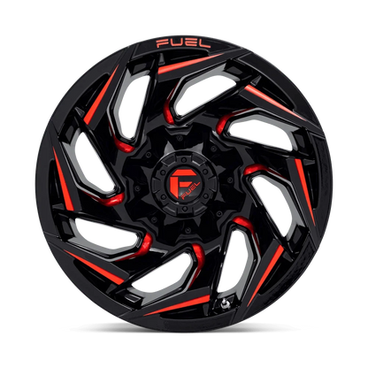 Fuel D755 Reaction 17X9 5X114.3/5X127 1Et 78Cb Gloss Black Milled With Red Tint Wheel