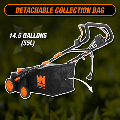 WEN 2 in 1 16�� 15 amp Corded Electric Self Propelled Walk-Behind Dethatcher and Scarifier