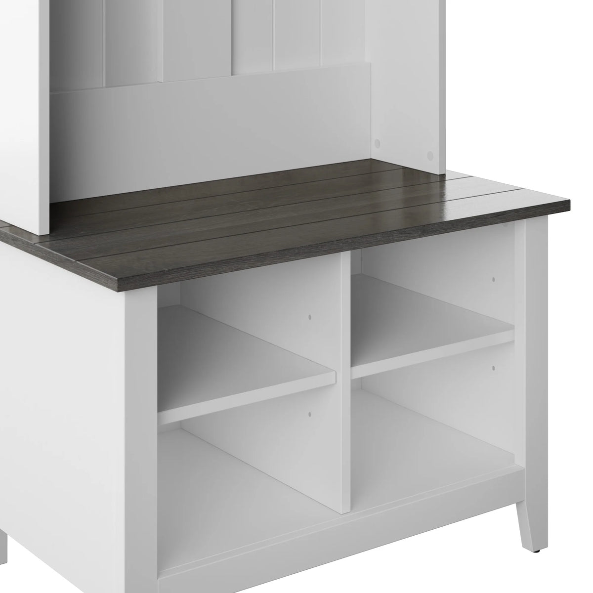 Twin Star Home Hall Tree with Storage Bench in White