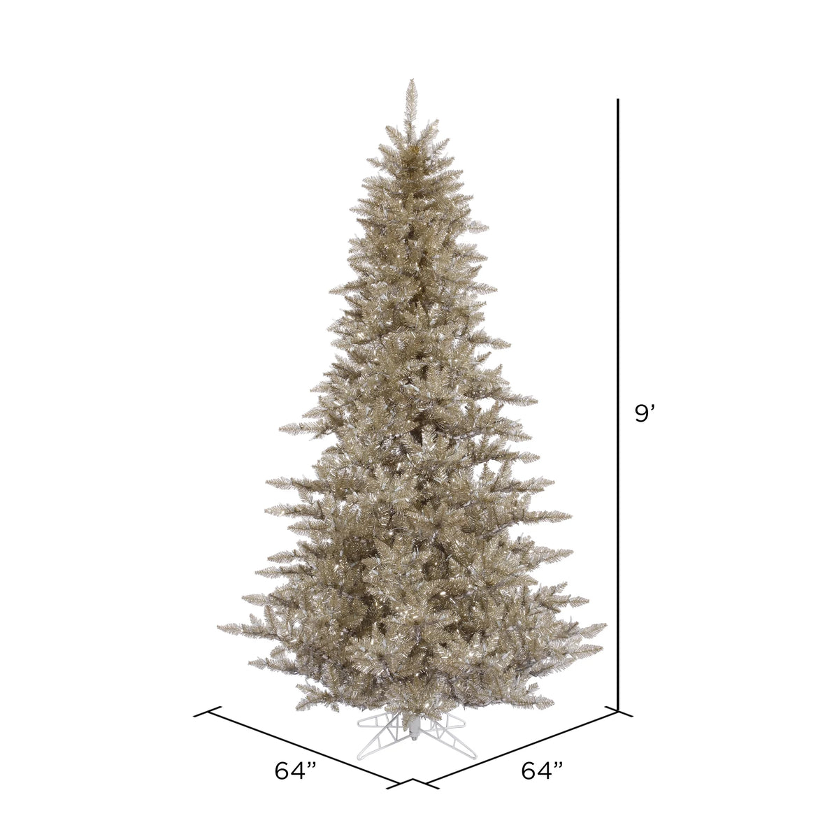 Vickerman 4.5' Champagne Fir Artificial Christmas Tree, Warm White Dura-lit LED Lights