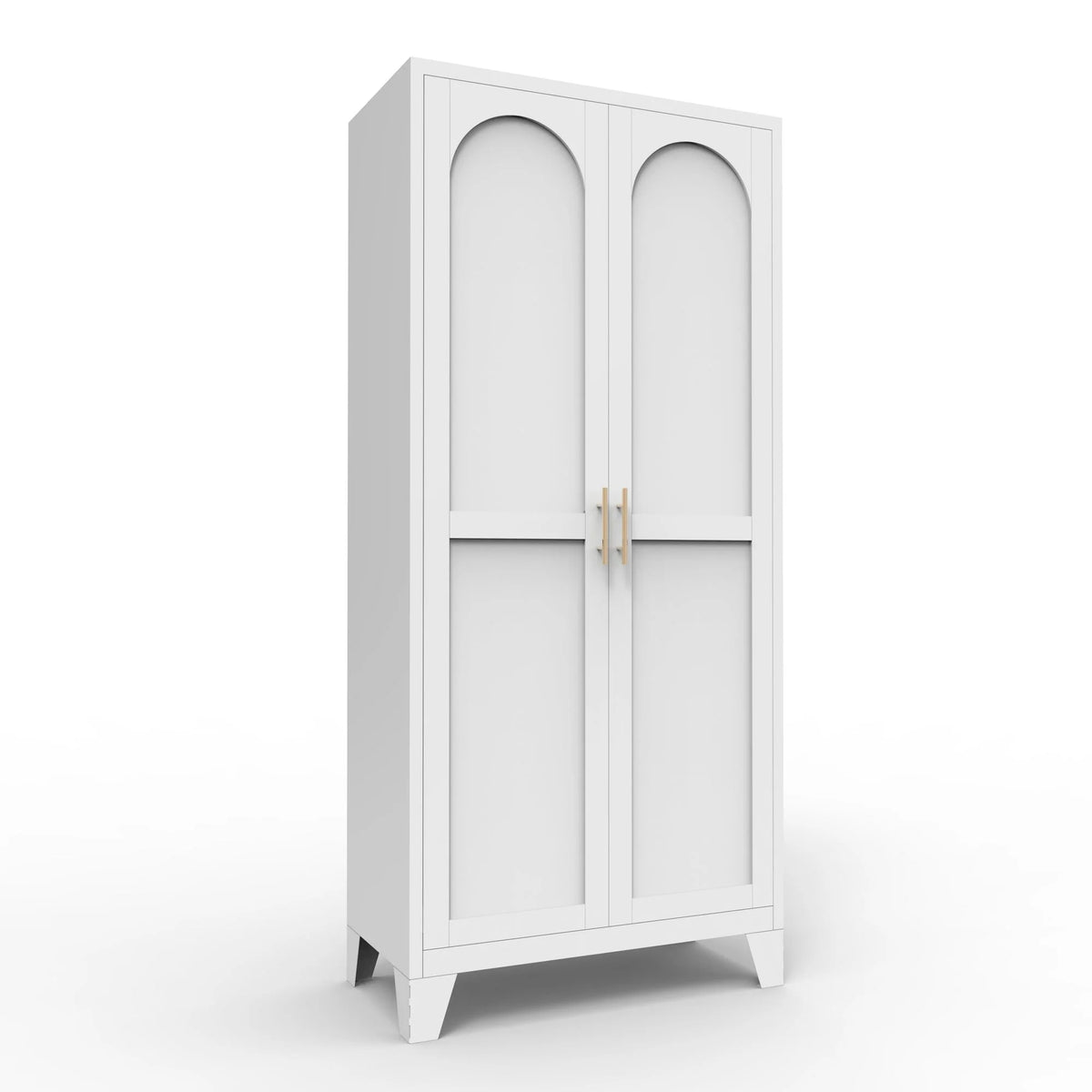 Homy Casa 70.8" White Tall Storage Cabinet with 4 Adjustable Shelves for Kitchen, Pantry Cupboard