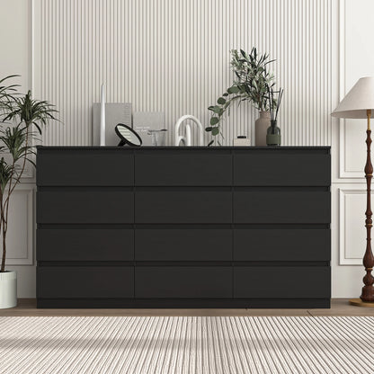 Kadyn White Chest of Drawer, 6 Double Drawer Dresser for Bedroom, Modern Storage Cabinet for Living Room, Dresser